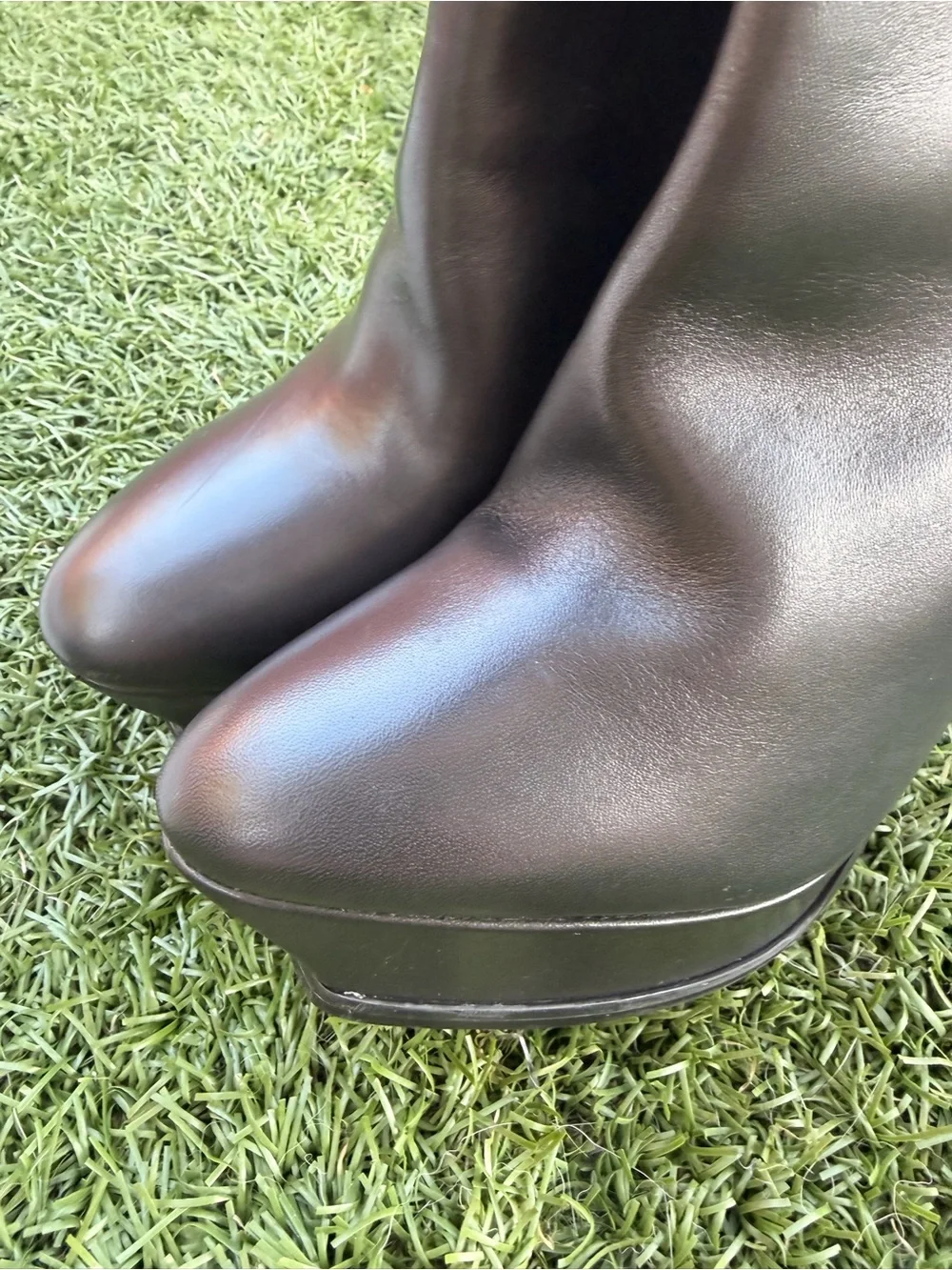 Steve Madden Kilo Black Leather Platform Ankle Booties Side Zip Round Toe 8M